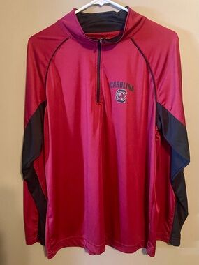 SC Gamecocks Colosseum pullover Size L - Men's Maroon Quarter-Zip Top